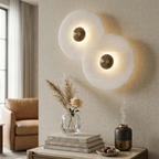 Round Alabaster Wall Lamp by Bling Lighting Studio
