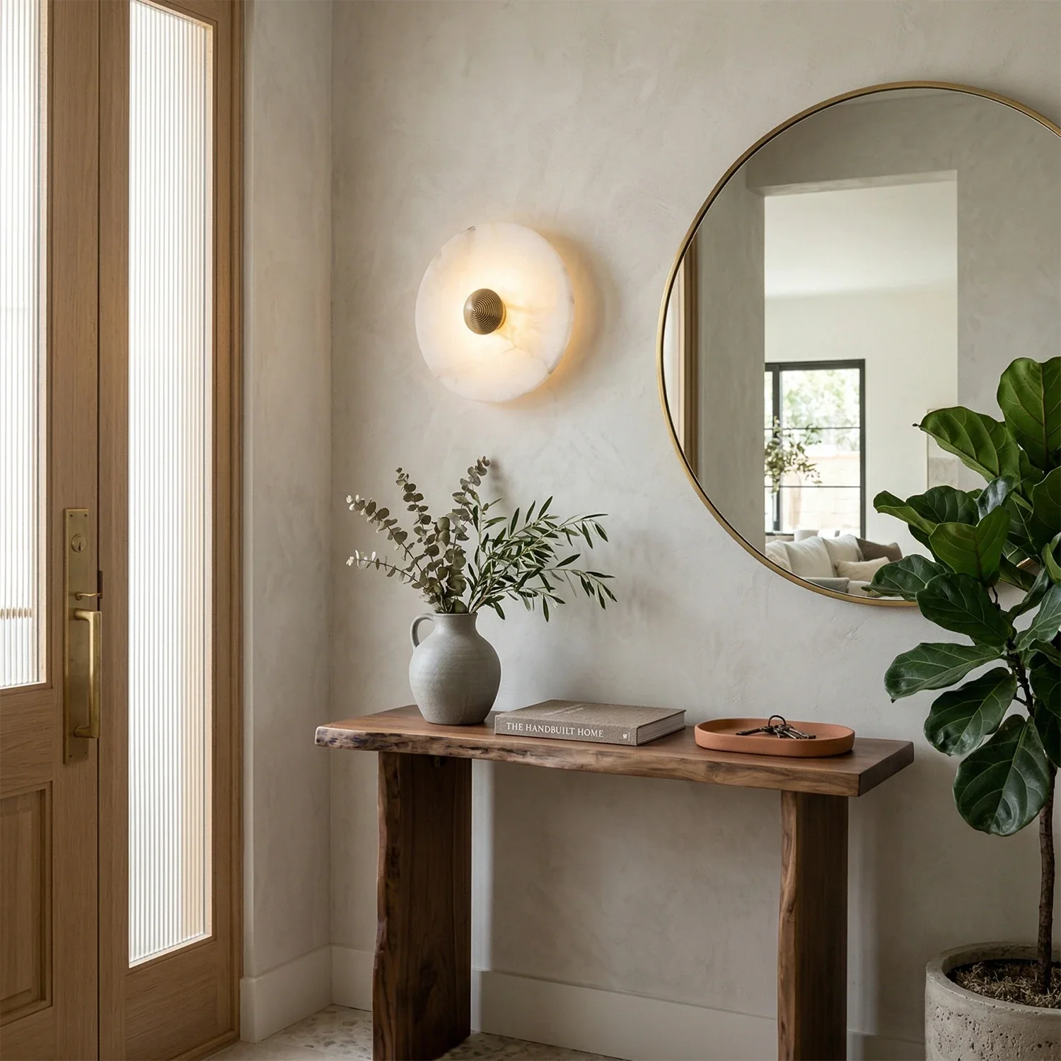 Round Alabaster Wall Lamp by Bling Lighting Studio