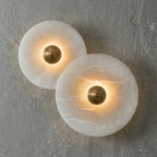 Round Alabaster Wall Lamp by Bling Lighting Studio