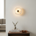 Round Alabaster Wall Lamp by Bling Lighting Studio