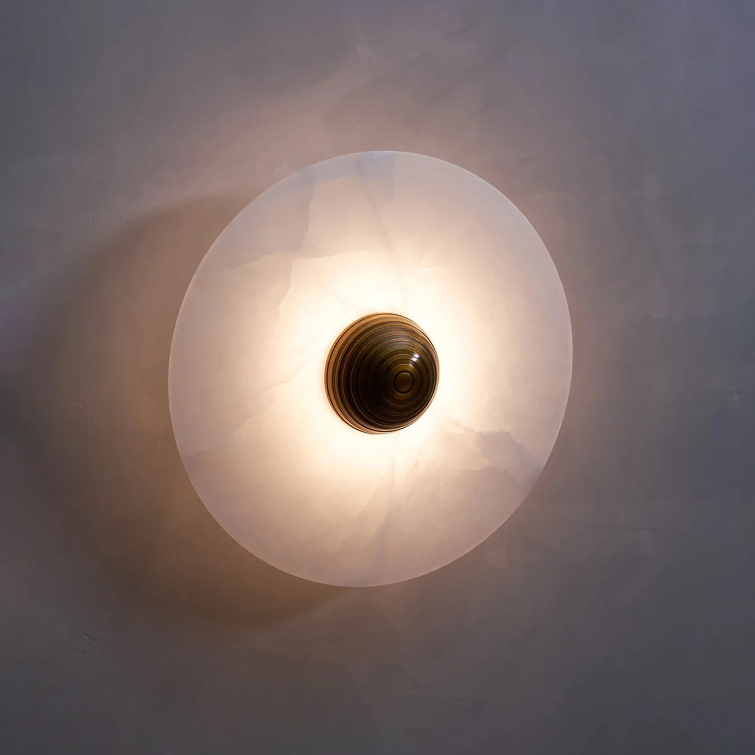 Round Alabaster Wall Lamp by Bling Lighting Studio
