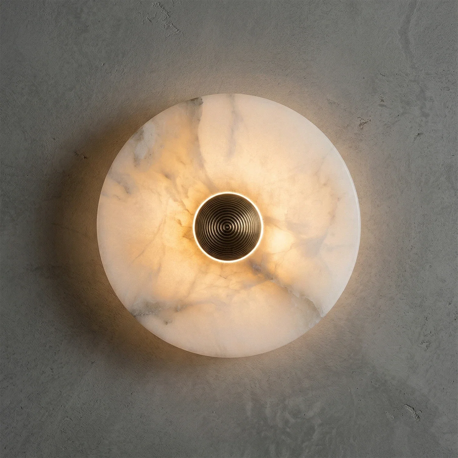 Round Alabaster Wall Lamp by Bling Lighting Studio