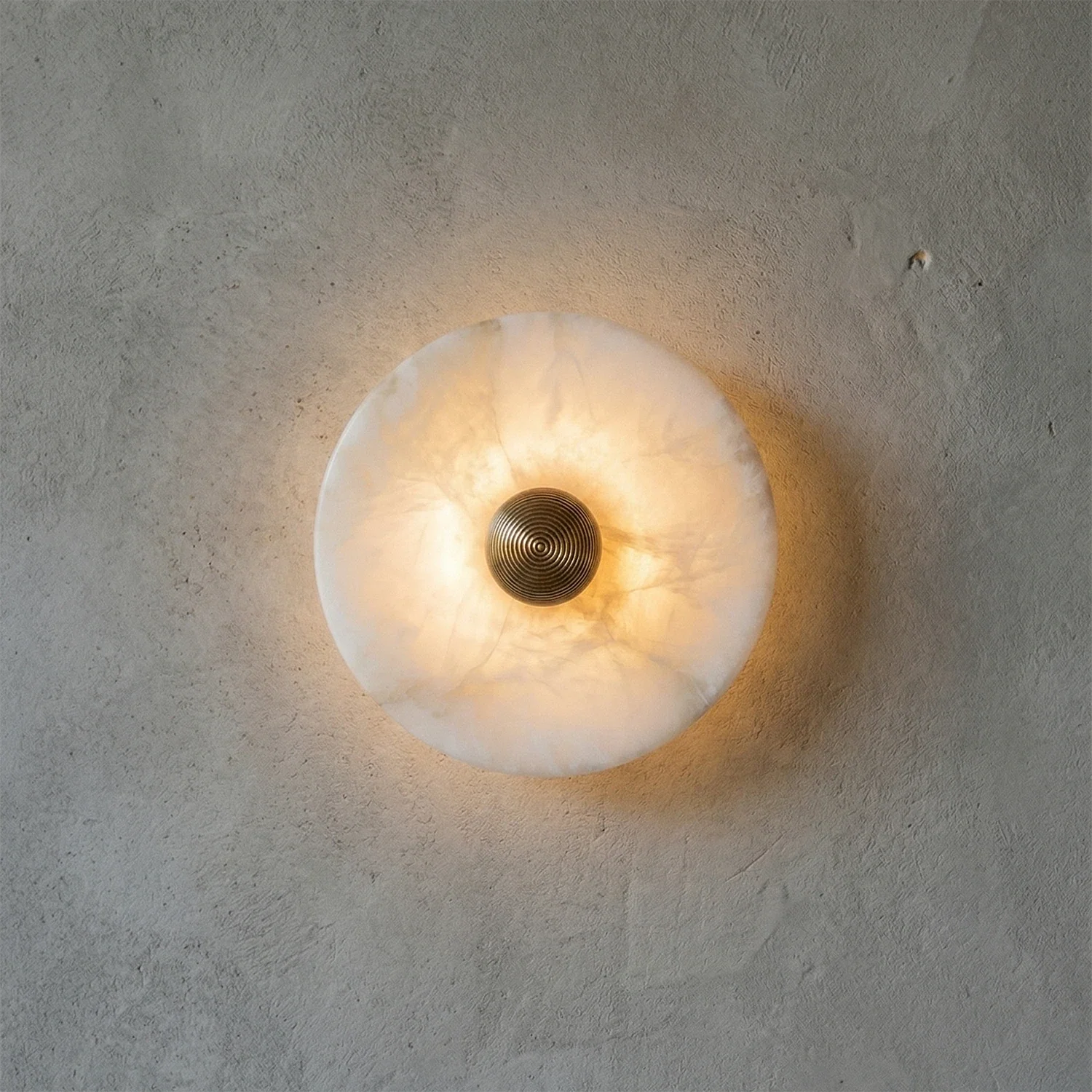 Round Alabaster Wall Lamp by Bling Lighting Studio