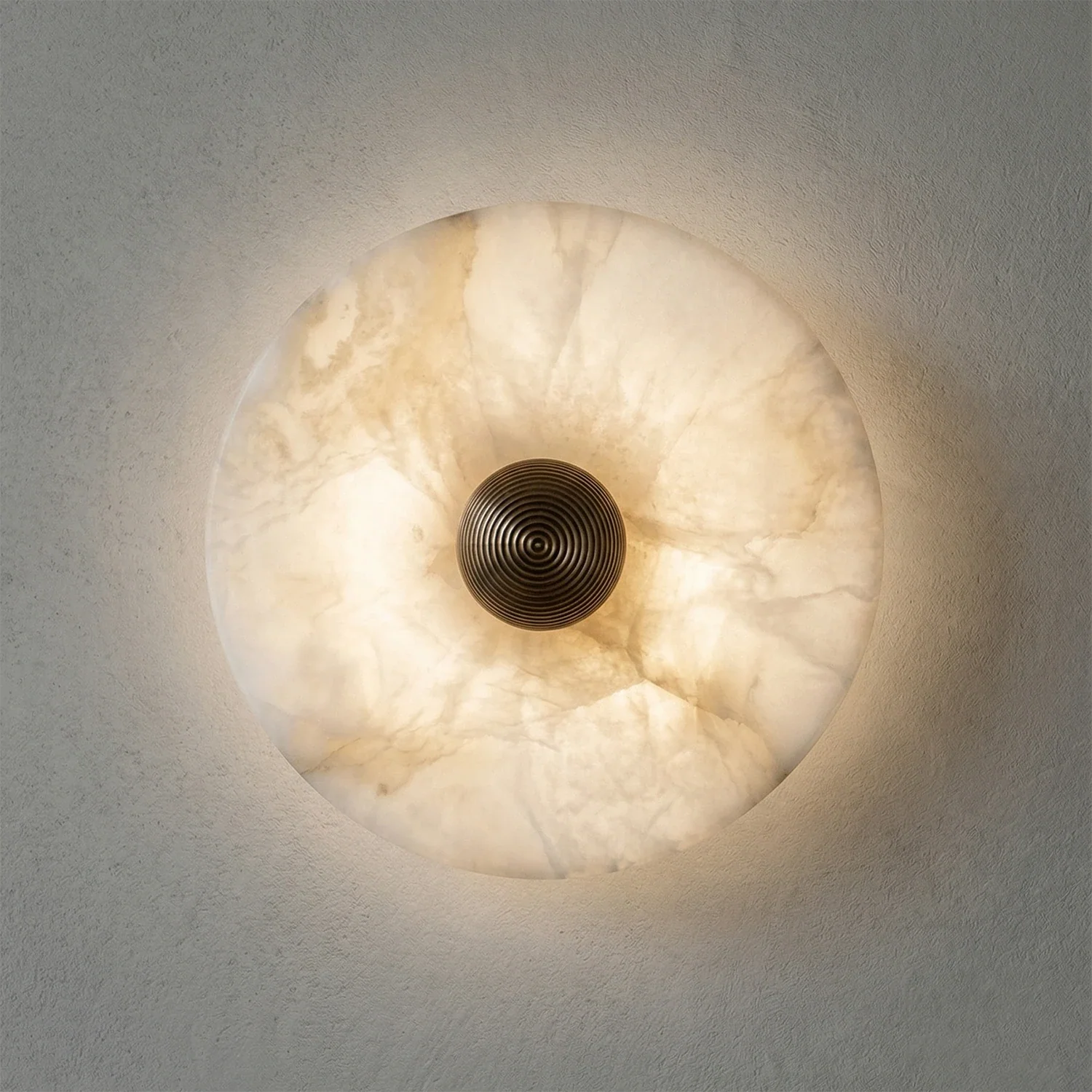 Round Alabaster Wall Lamp by Bling Lighting Studio
