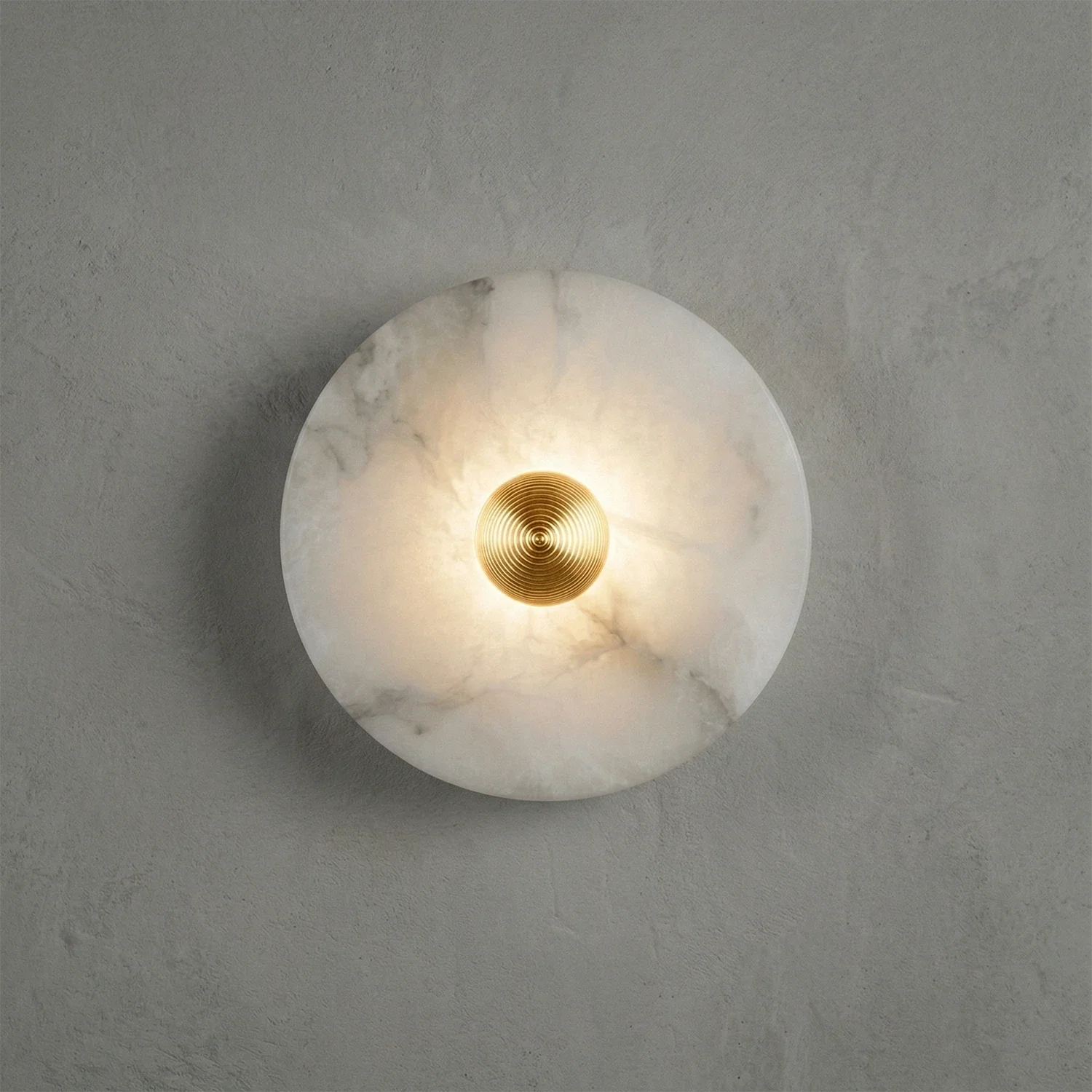 Round Alabaster Wall Lamp by Bling Lighting Studio
