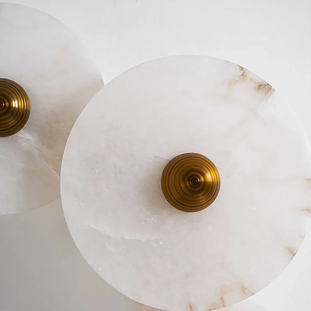 Round Alabaster Wall Lamp by Bling Lighting Studio