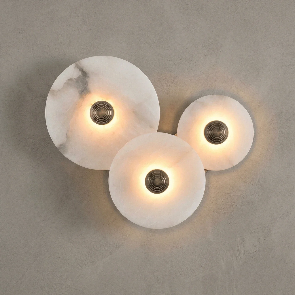 Round Alabaster Wall Lamp by Bling Lighting Studio