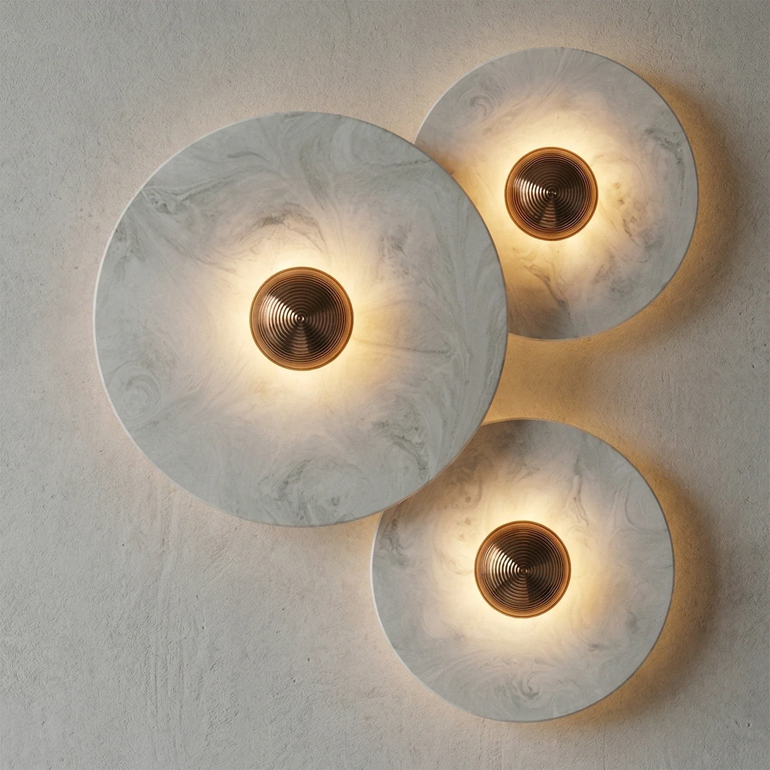 Round Alabaster Wall Lamp by Bling Lighting Studio