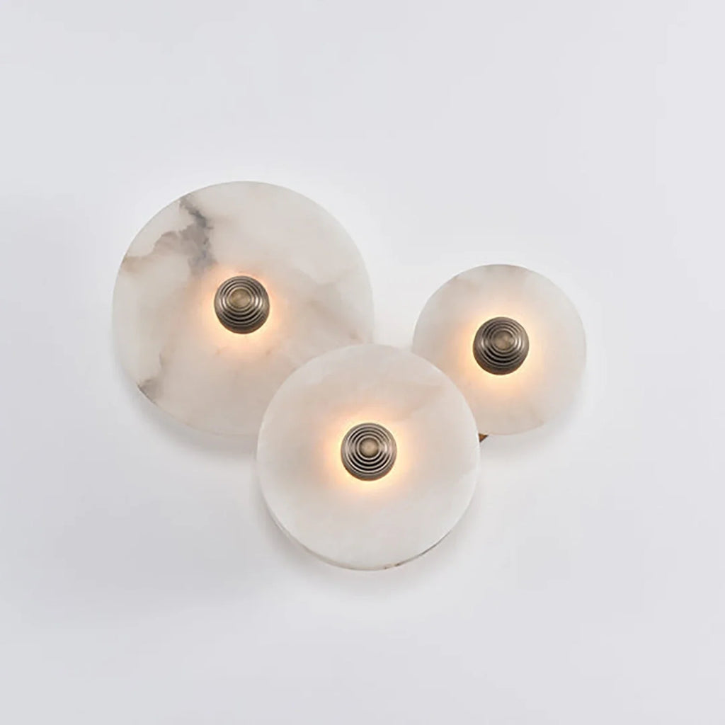 Round Alabaster Wall Lamp by Bling Lighting Studio