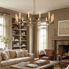 Round Brass Linear Chandelier by Bling Lighting Studio