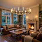 Round Brass Linear Chandelier by Bling Lighting Studio