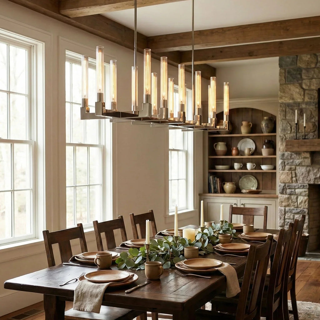 Round Brass Linear Chandelier by Bling Lighting Studio