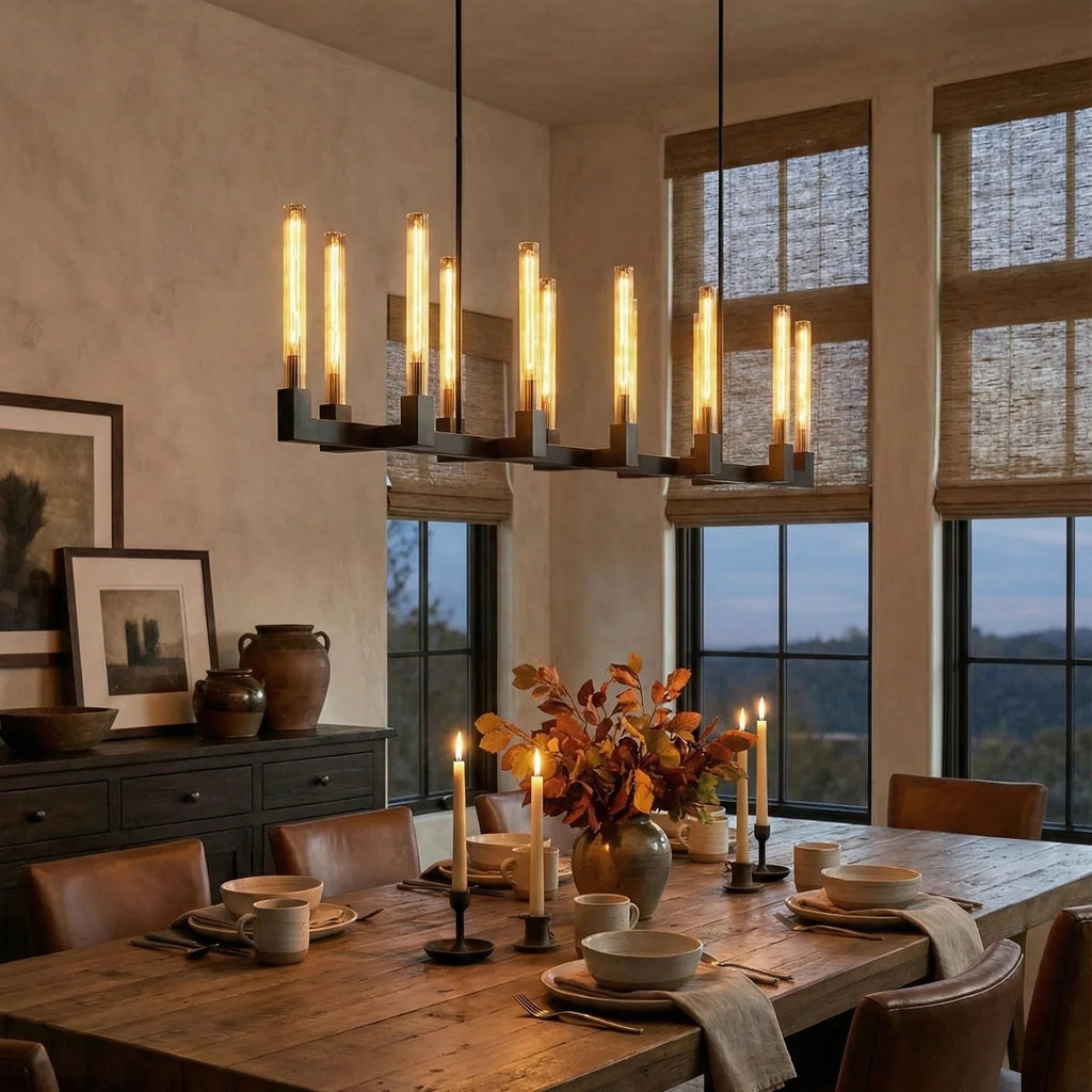 Round Brass Linear Chandelier by Bling Lighting Studio