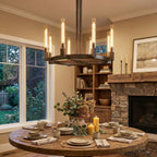 Round Brass Linear Chandelier by Bling Lighting Studio