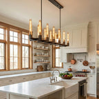 Round Brass Linear Chandelier by Bling Lighting Studio