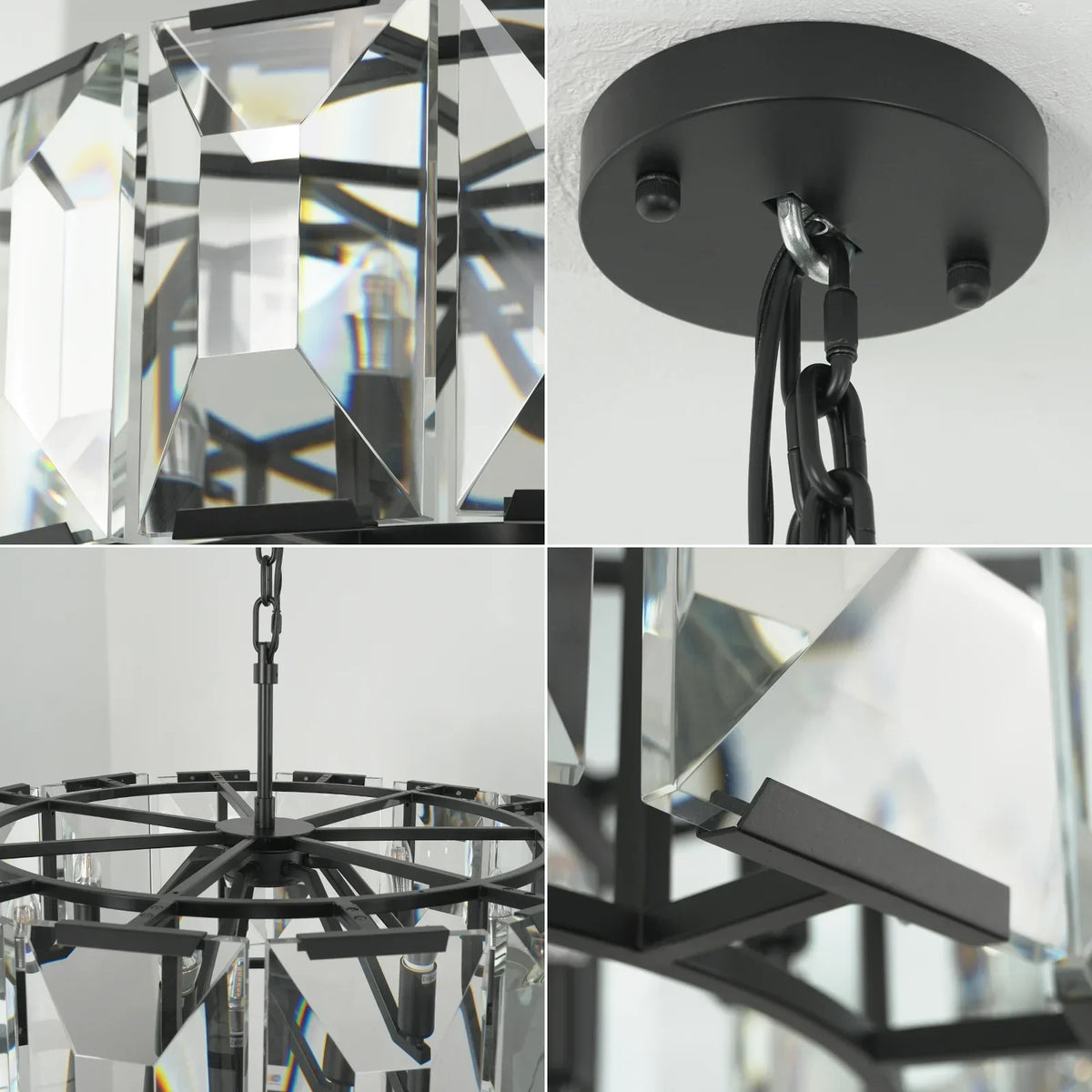 Round Crystal Calcite Chandelier, product detail | Bling Lighting Studio