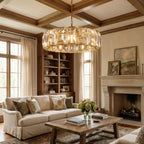 Round Crystal Calcite Chandelier by Bling Lighting Studio