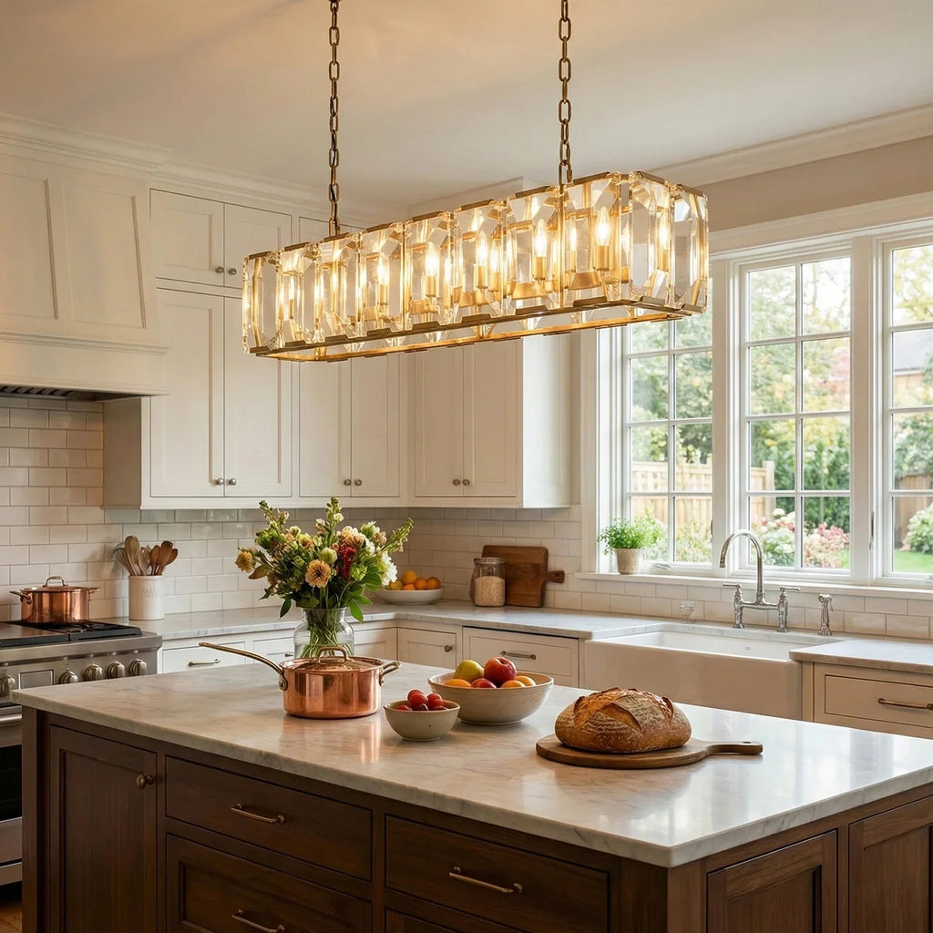 Round Crystal Calcite Chandelier by Bling Lighting Studio