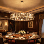 Round Crystal Calcite Chandelier by Bling Lighting Studio