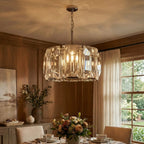 Round Crystal Calcite Chandelier by Bling Lighting Studio