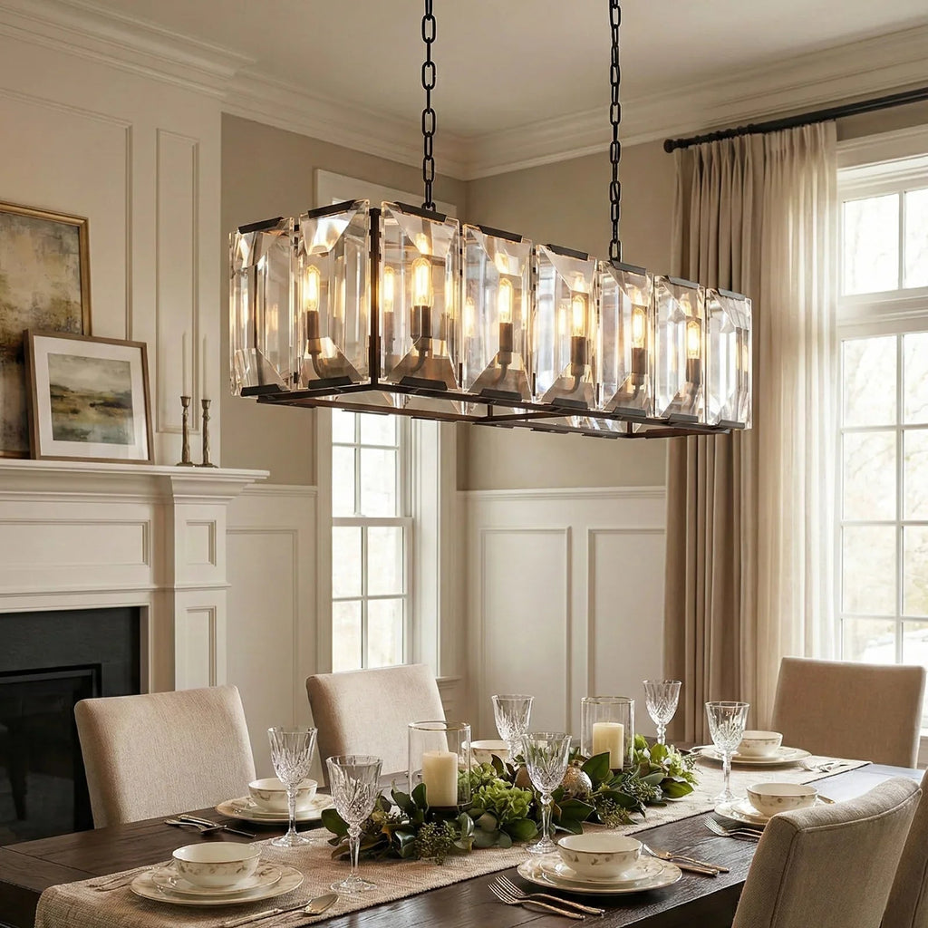 Round Crystal Calcite Chandelier by Bling Lighting Studio