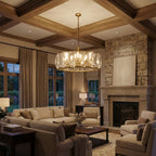 Round Crystal Calcite Chandelier by Bling Lighting Studio