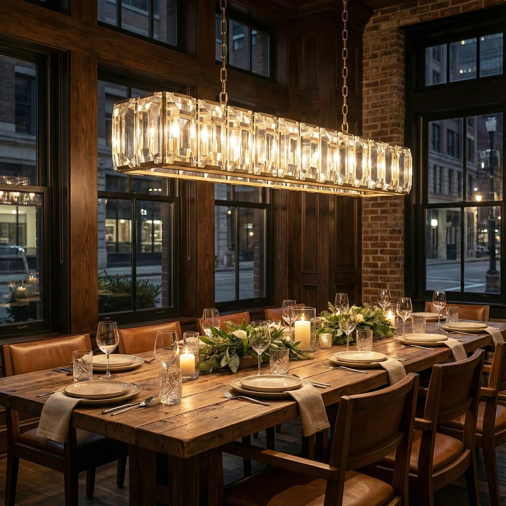 Round Crystal Calcite Chandelier by Bling Lighting Studio
