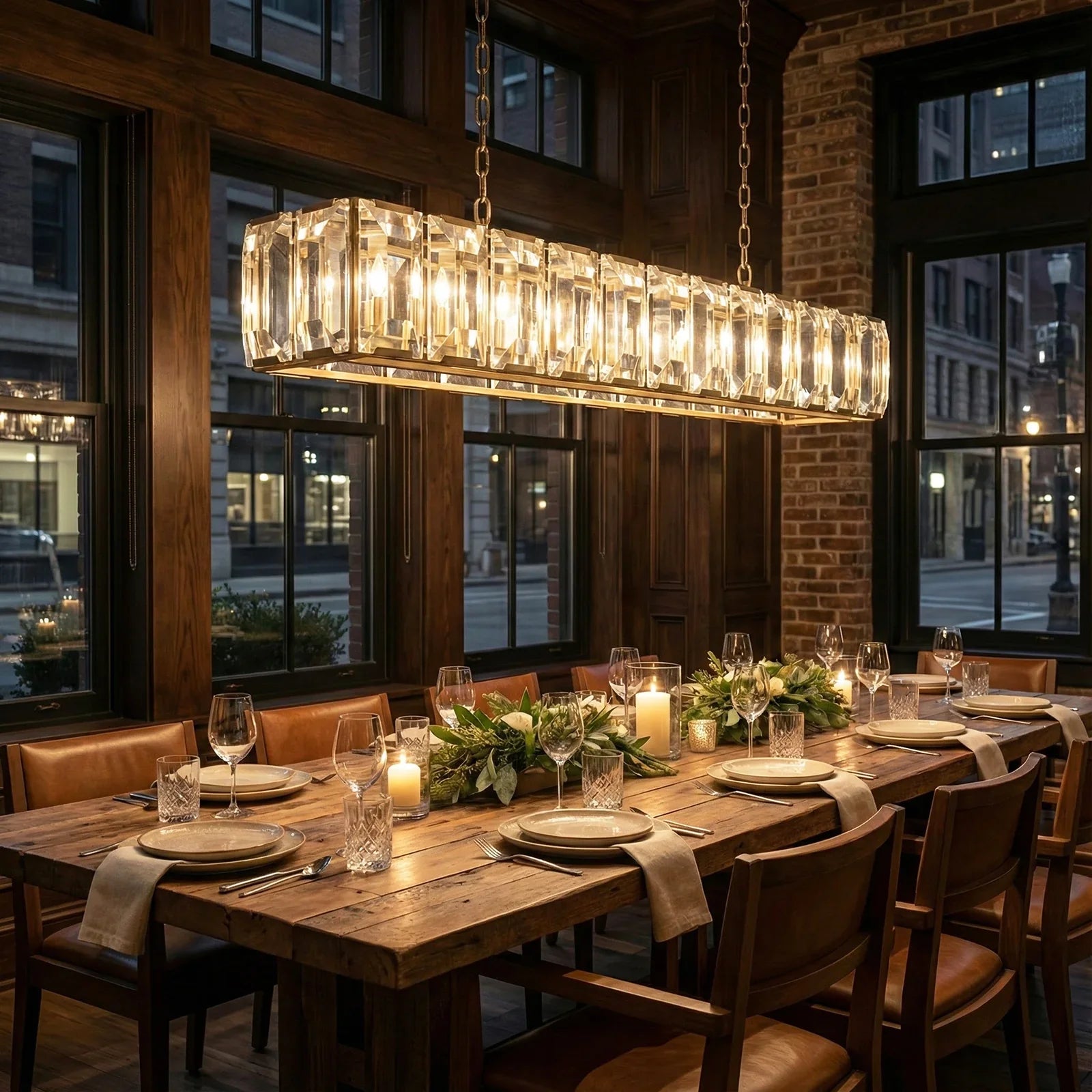 Round Crystal Calcite Chandelier by Bling Lighting Studio