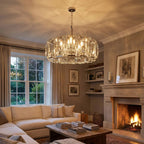Round Crystal Calcite Chandelier by Bling Lighting Studio