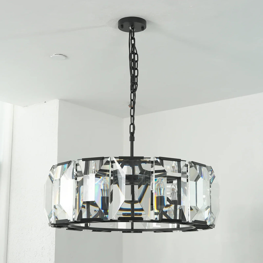 Round Crystal Calcite Chandelier by Bling Lighting Studio