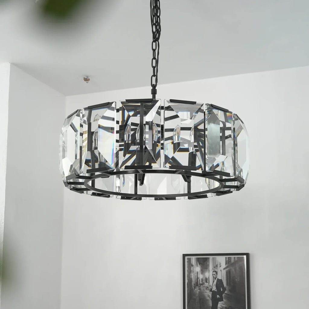 Round Crystal Calcite Chandelier by Bling Lighting Studio