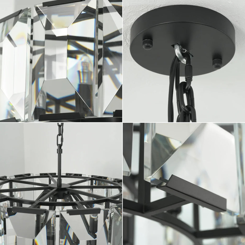Round Crystal Calcite Chandelier by Bling Lighting Studio