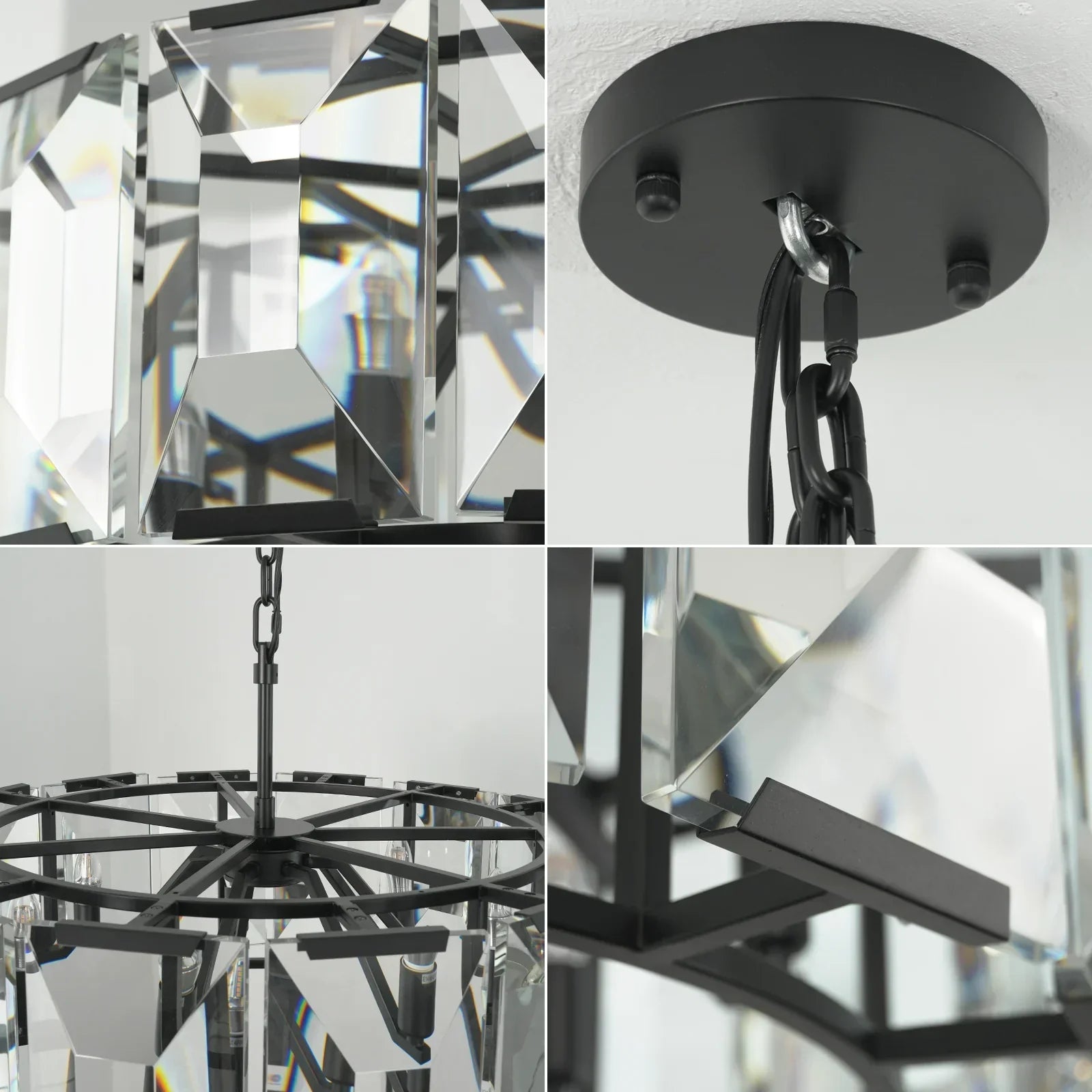 Round Crystal Calcite Chandelier by Bling Lighting Studio