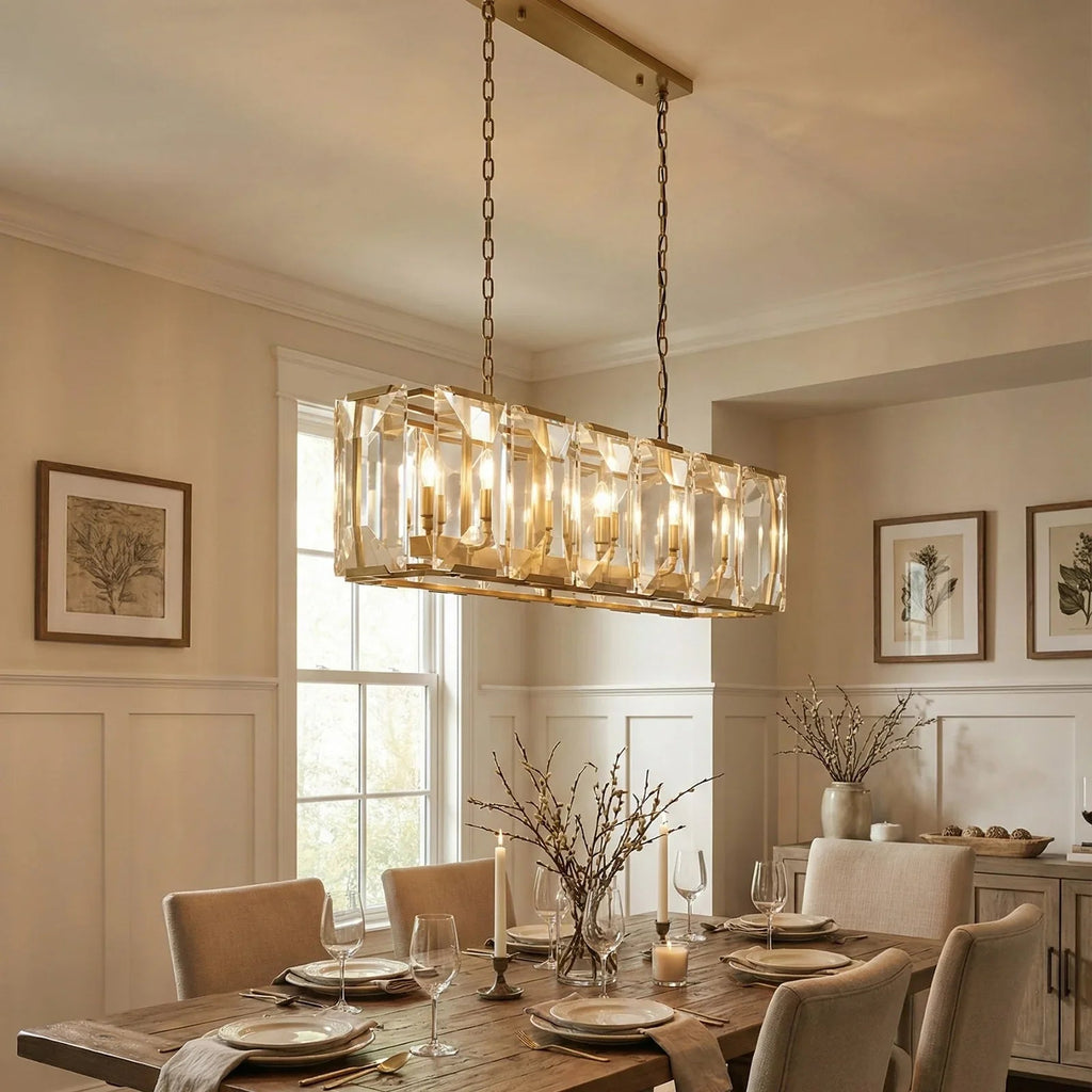 Round Crystal Calcite Chandelier by Bling Lighting Studio