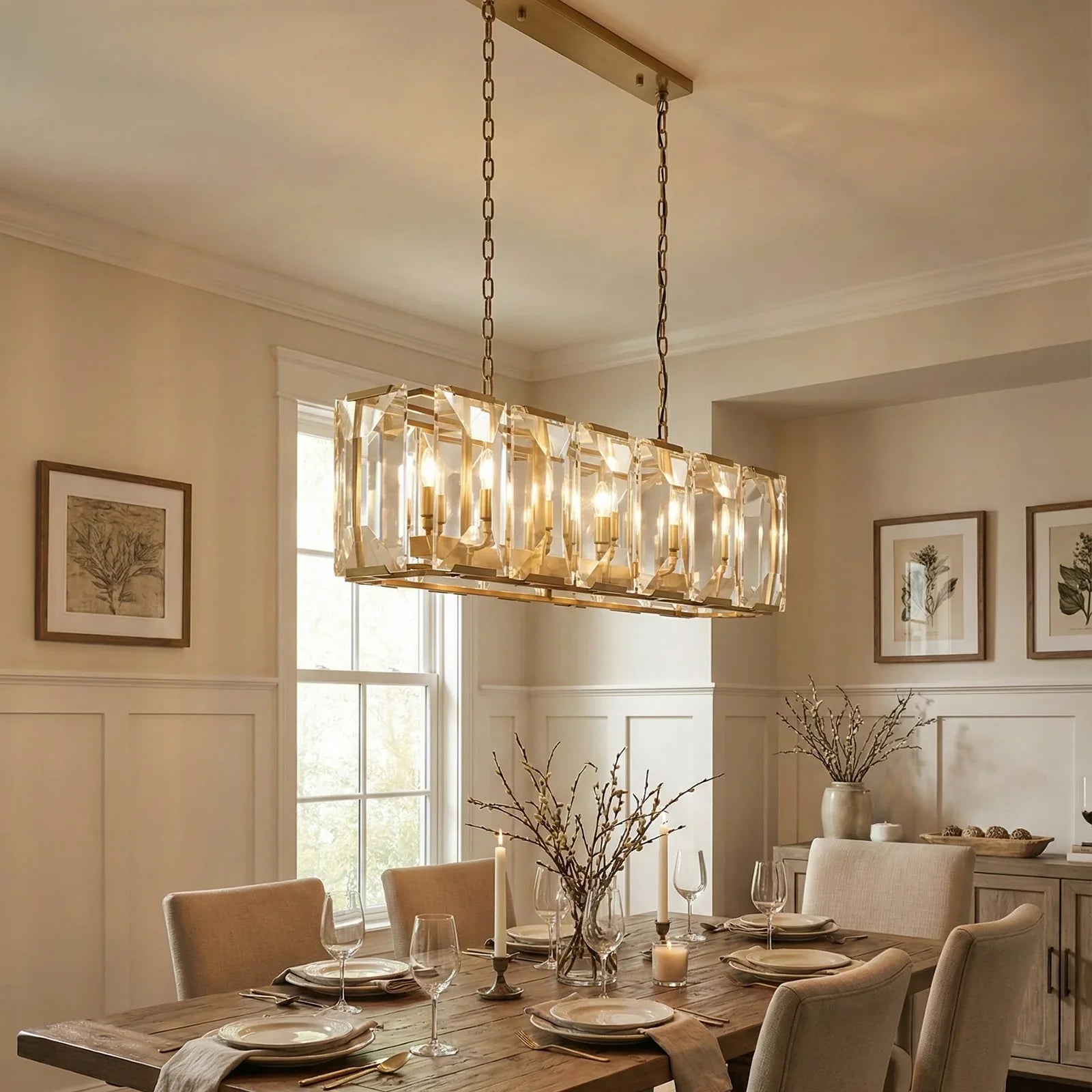 Round Crystal Calcite Chandelier by Bling Lighting Studio