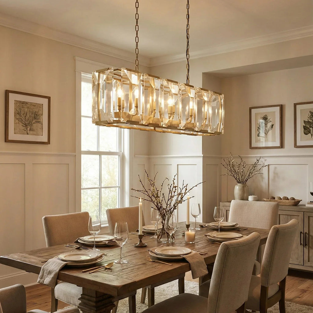 Round Crystal Calcite Chandelier by Bling Lighting Studio