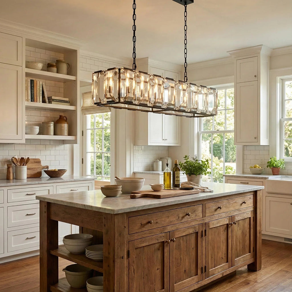 Round Crystal Calcite Chandelier by Bling Lighting Studio
