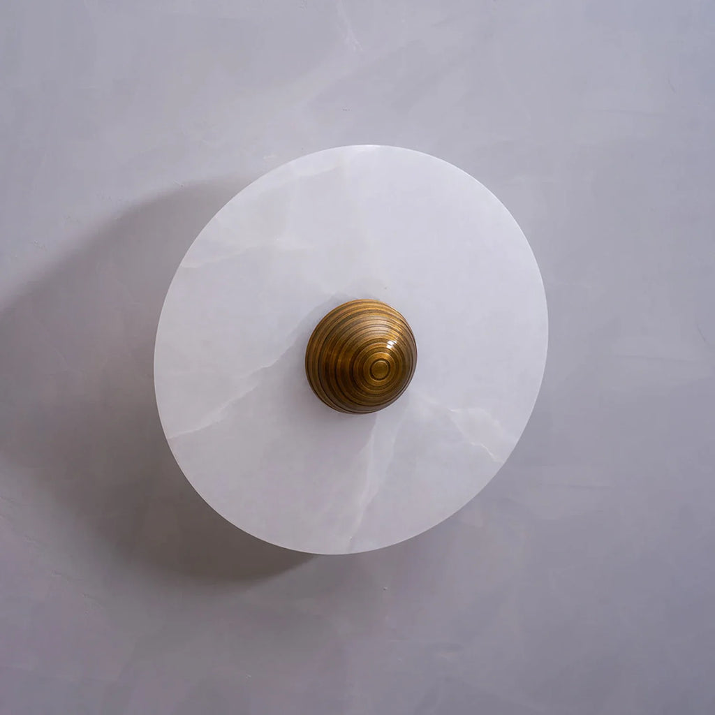 Round Alabaster Wall Lamp by Bling Lighting Studio