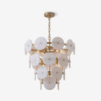 Selavienne Tiered Alabaster Disc Chandelier, product view 1
