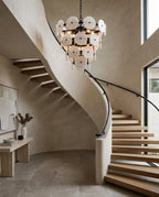 Selavienne Tiered Alabaster Disc Chandelier, product view 9