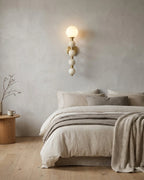 Selene Gourd Alabaster Wall Sconce, product view 3