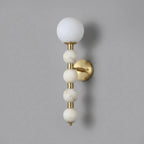 Selene Gourd Alabaster Wall Sconce — W 14cm x H 58cm / W 5.5″ x H 22.8″ / Brass & White Alabaster
