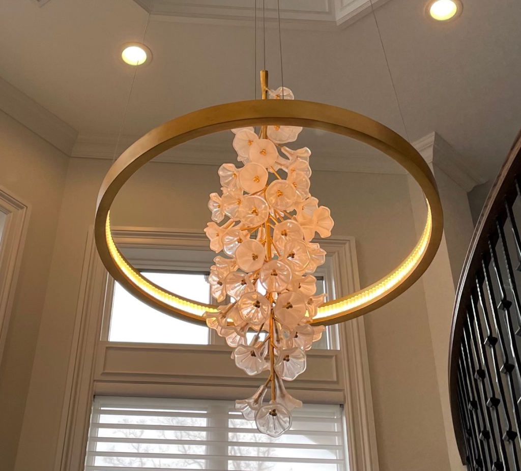 Modern Art Design Vertical Flower Chandelier for Low-ceiling by Bling Lighting Studio