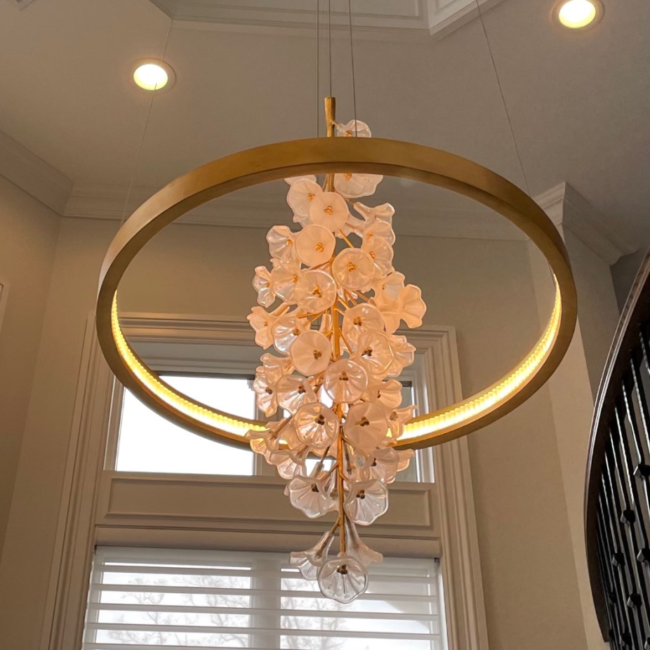 Modern Art Design Vertical Flower Chandelier for Low-ceiling by Bling Lighting Studio