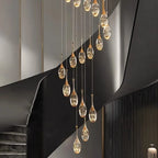 Setya Long Drop Crystal Chandelier ceiling canopy detail