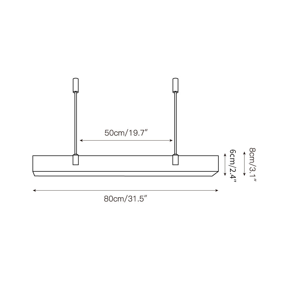 Slim Linear Alabaster LED Pendant Light, product view 3