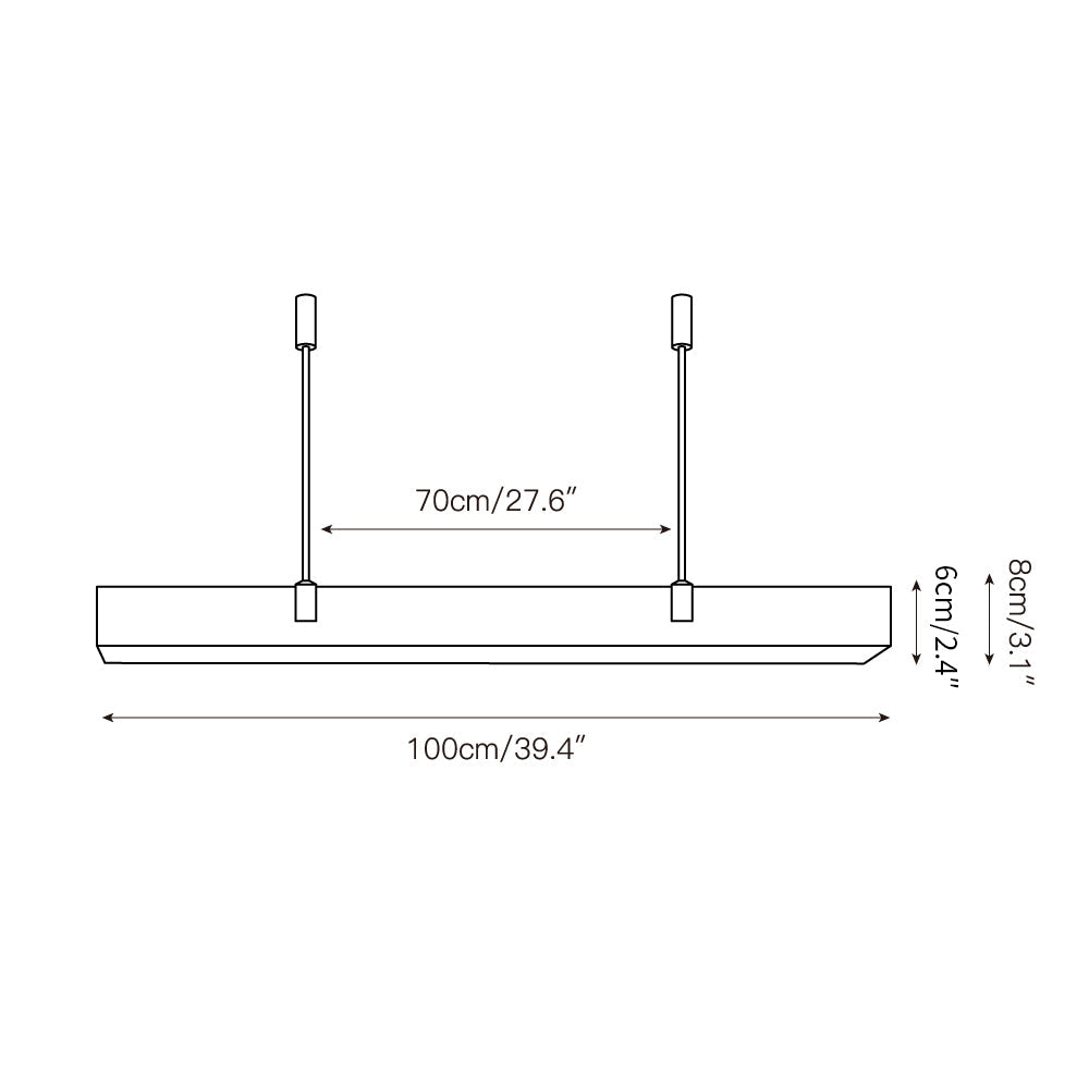 Slim Linear Alabaster LED Pendant Light, product view 4