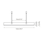 Slim Linear Alabaster LED Pendant Light, product view 4