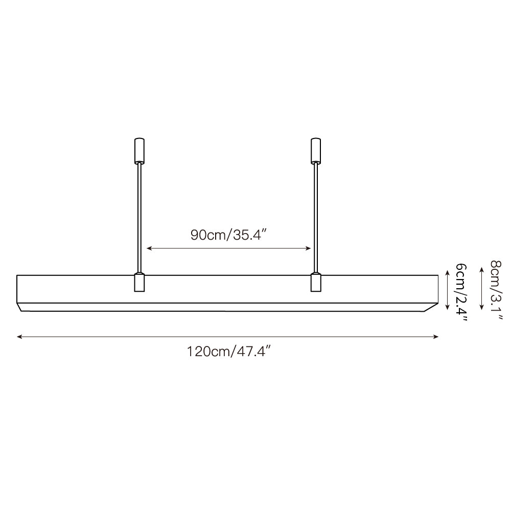 Slim Linear Alabaster LED Pendant Light, product view 5