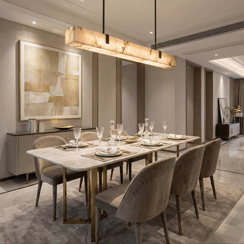 Slim Linear Alabaster LED Pendant Light, product view 18
